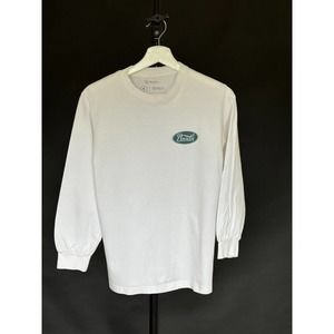 Brixton Long Sleeve Logo White Teen/Women Small White and Blue